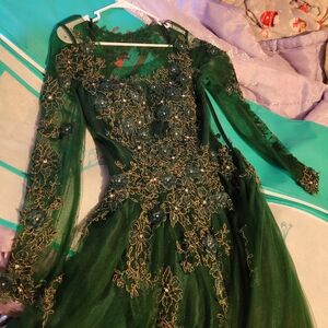 Forest green prom dress